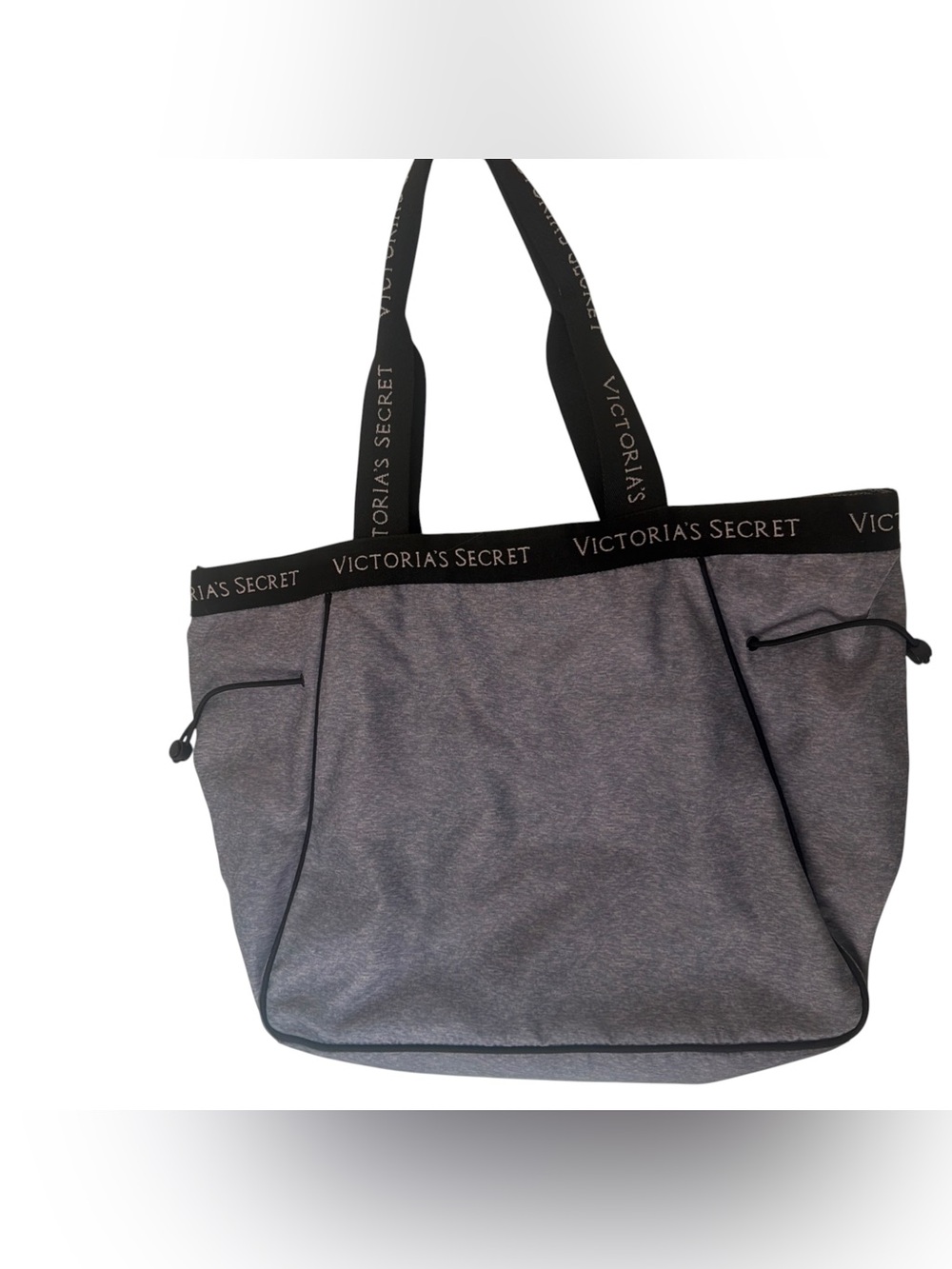 Victoria's Secret Heather Gray Logo Strap Tote